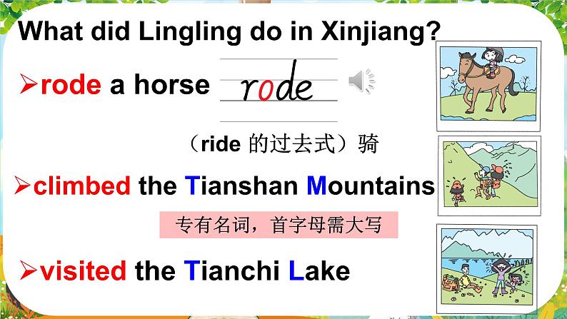 Module 6 Unit 2  She visited the Tianchi Lake.（课件）外研版（三起）英语五年级下册第6页