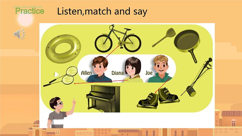 Unit 4 Then and now Part B Let‘'s learn&Listen, match and say（课件）人教PEP版英语六年级下册第8页