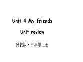 小学英语新冀教版三年级上册Unit 4 My friends Unit review教学课件2024秋
