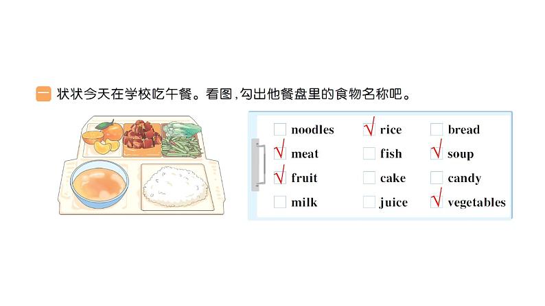 小学英语新人教PEP三年级下册Unit 4 Healthy food Part B作业课件2025春第2页