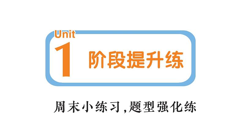 小学英语新人教PEP三年级下册Unit 1 阶段提升练作业课件(笔试部分）2025春第1页