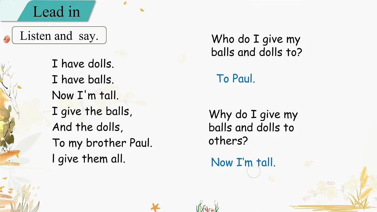 人教版2024英语三年级下册 Unit 5 Part A（1）Let's talk~think and say (PPT课件）第4页