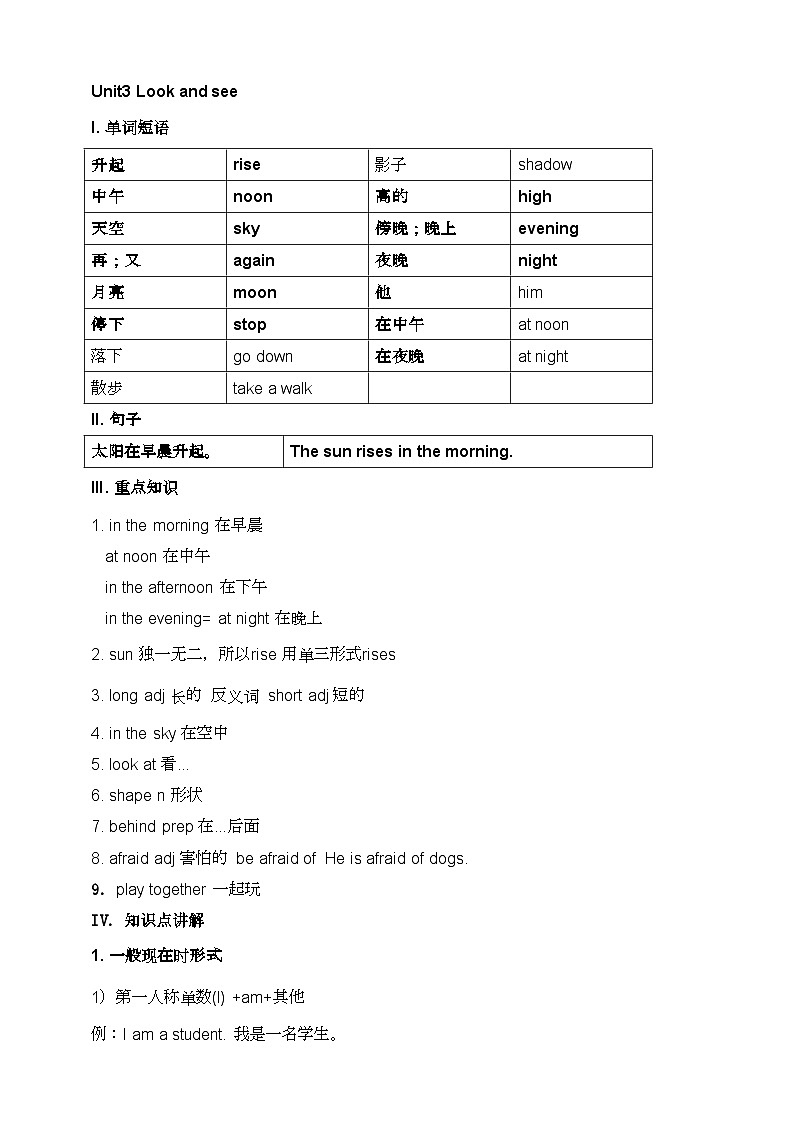 Unit3 Look and see 知识点总结+巩固练习第1页