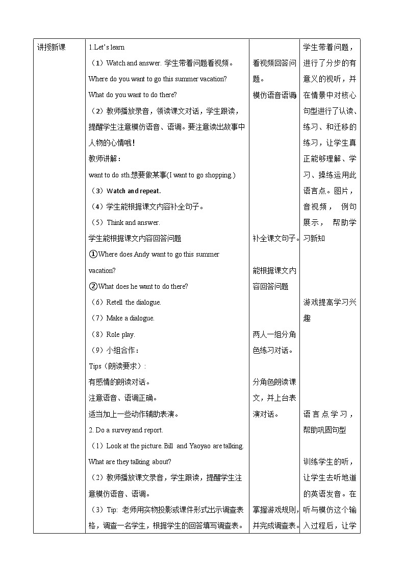 人教版（新起点）英语四下 Unit 3 Travel Plans lesson 2 & Fun time 教案第2页