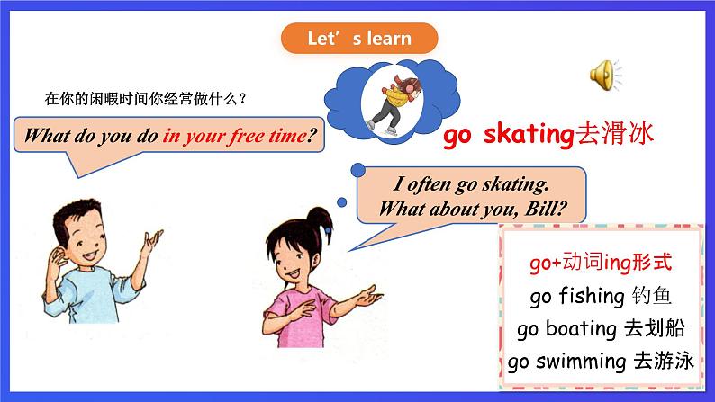 人教版（新起点）英语四下 Unit 5 Free time Lesson 1 课件第6页