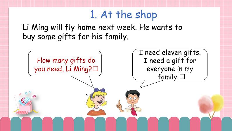 冀教版小学英语六年级下册Lesson 19 Buying Gifts课件第3页