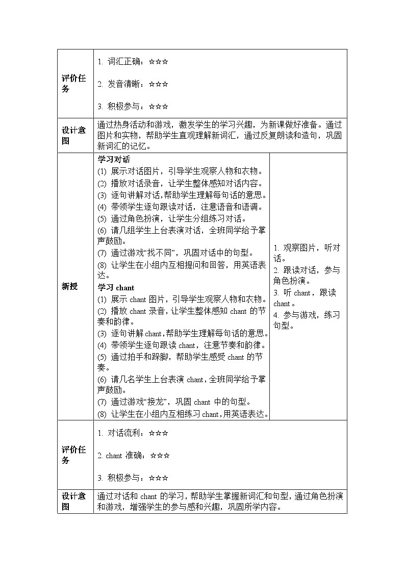 Unit 4 Clothes Lesson 1（教学设计）-2024-2025学年人教精通版（2024）英语三年级下册第3页