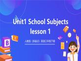 人教版（新起點(diǎn)）英語(yǔ)三年級(jí)下冊(cè) Unit 1《School Subjects》Lesson 1 課件