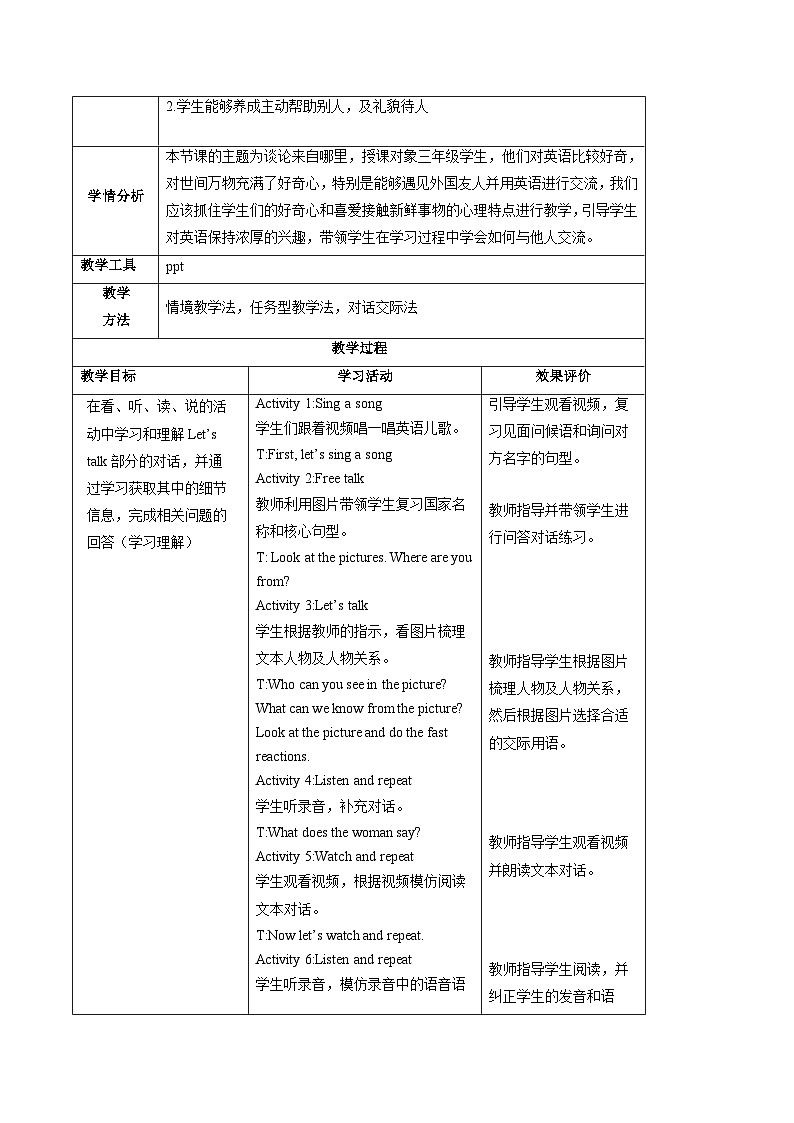 Unit1 第4课时（教学设计）Part B Let's talk&Choose and say第2页