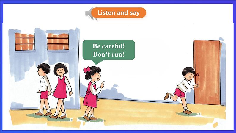 接力版英语四下 Lesson 9《Be careful! 》Period 1 课件第4页