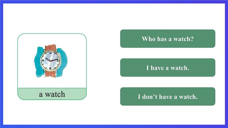 接力版英语四下 Lesson 10《Who has a watch？》Period 1 课件第7页