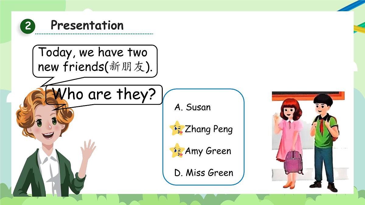 人教版三年级下册Unit 1 Meeting new peopleUnit 1 第1课时 A talk同步课件第7页