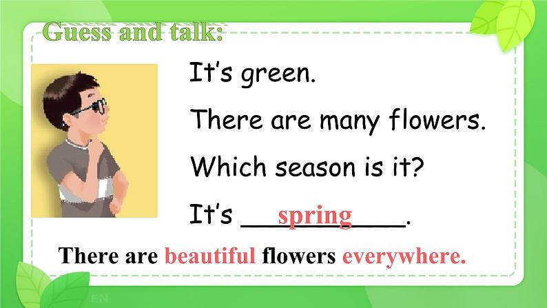 Unit 2 My favourite season Part B Let's learn （课件）人教PEP版英语五年级下册第3页