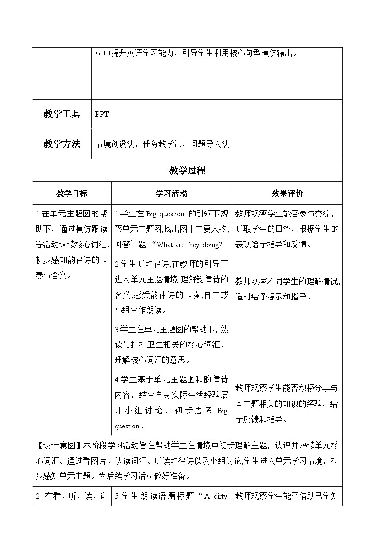 译林版小学英语三下Unit 2 第1课时 Cartoon time教学设计第3页