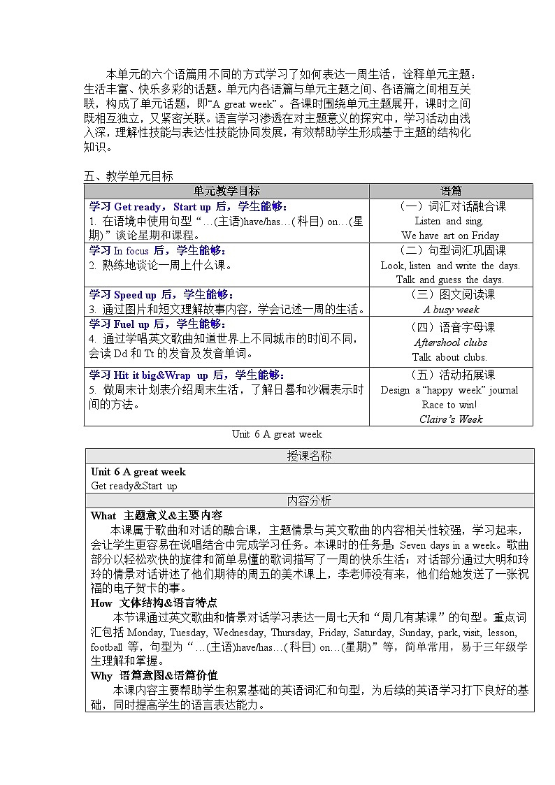 Unit 6 A great week Get ready&Start up（教学设计）-2024－2025学年外研版（三起2024）英语三年级下册第3页