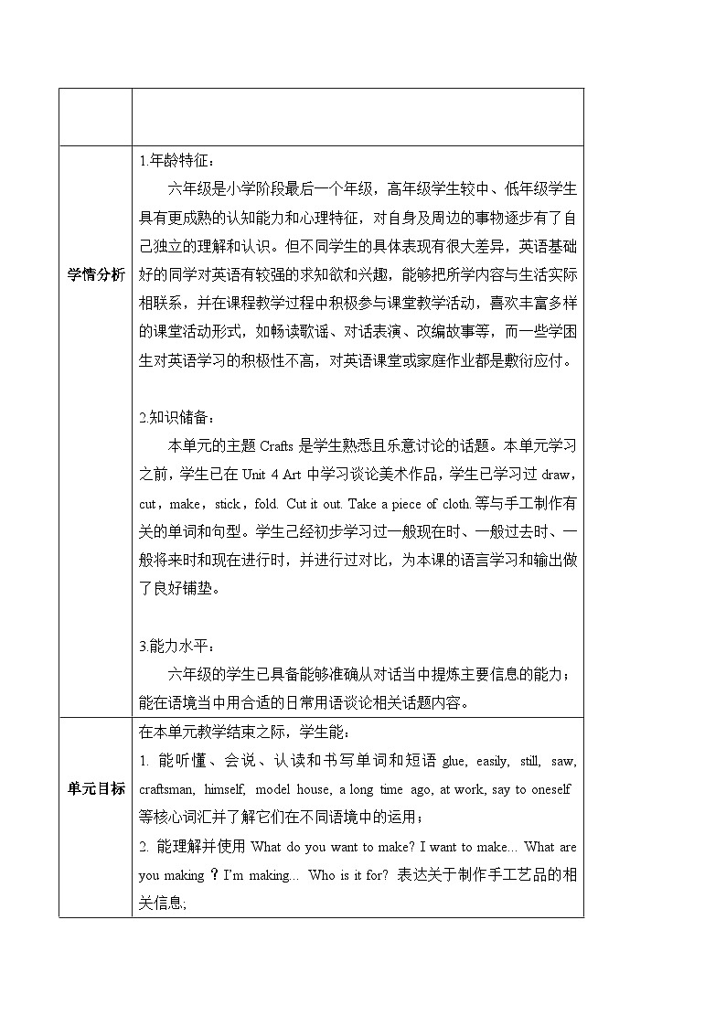 沪教牛津版(六三制一起)六下 Module 2 Unit 5《Crafts》Period 3 单元教案第3页