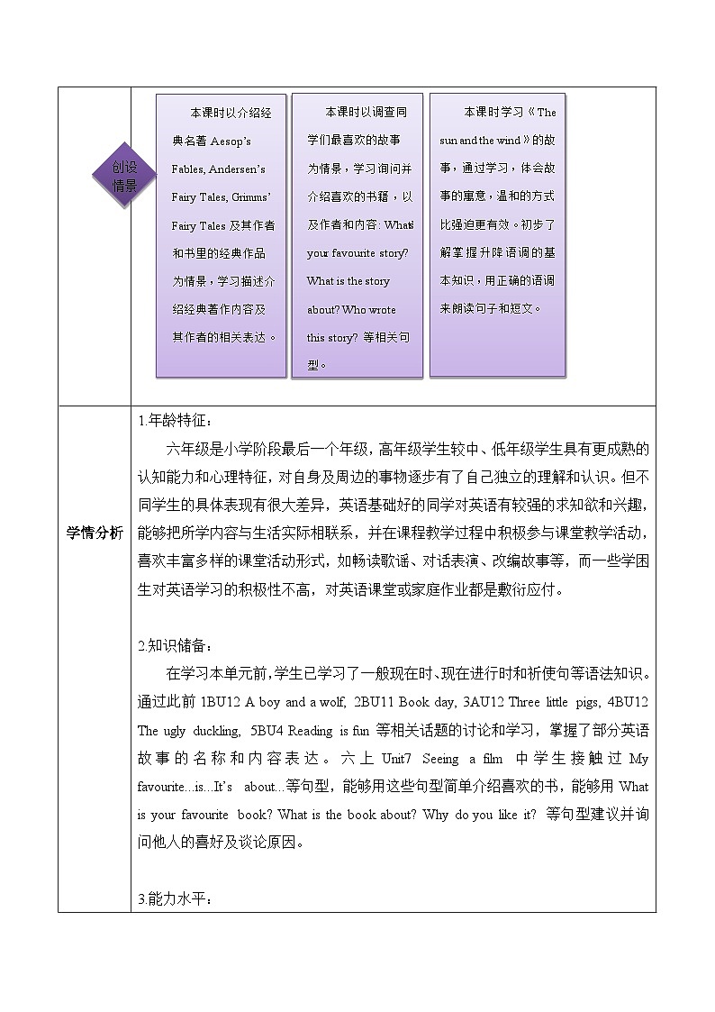沪教牛津版(六三制一起)六下 Module 4 Unit 10《Great storybooks》Period 2 单元教案第3页