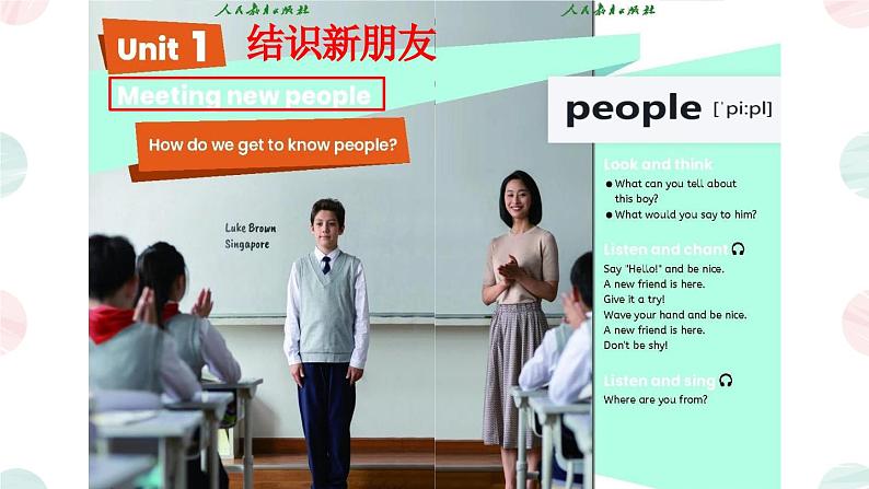 Unit 1 Meeting new people-Part A Let’s talk（课件）-2024-2025学年人教PEP版英语三年级下册第3页