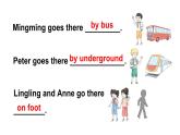 小學英語新湘少版三年級下冊Unit 9 I go there by bus第2課時教學課件2025春