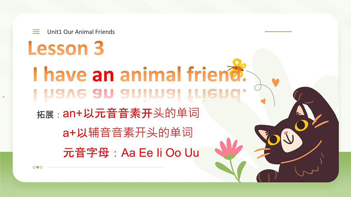 闽教版英语三年级下册U1Lesson 3 I have an animal friend.课件第2页