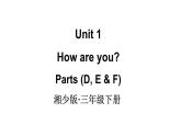 小學(xué)英語(yǔ)新湘少版三年級(jí)下冊(cè)Unit 1 How are you第2課時(shí)教學(xué)課件2025春