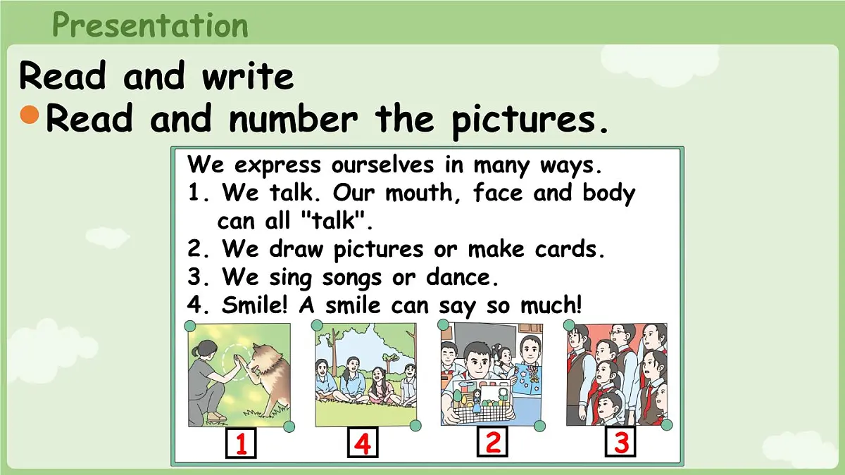 人教版三年级下册Unit 2 Expressing yourself B Read and write同步课件第6页
