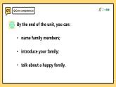 【新教材核心素養(yǎng)】外研劍橋版Join in英語三年級上冊Unit 6 Meet my family Period 4 課件+單元整體教學設計+課件教案+素材