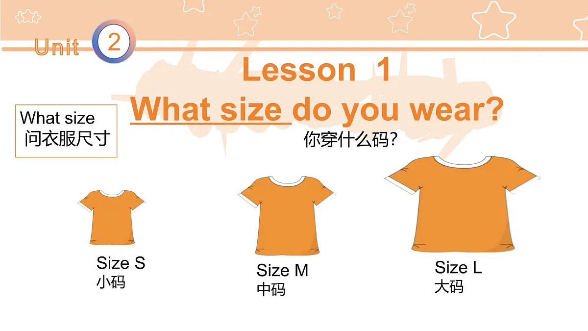 闽教版英语三年级下册U2Lesson1 What size do you wear课件第3页