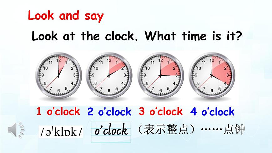 人教版PEP小学四年级英语教学课件《Unit 2 What time is it》Part A 第2课时第2页