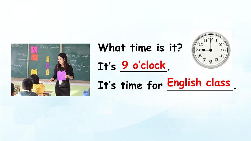 人教版PEP小学四年级英语教学课件《Unit 2 What time is it》Part A 第2课时第8页