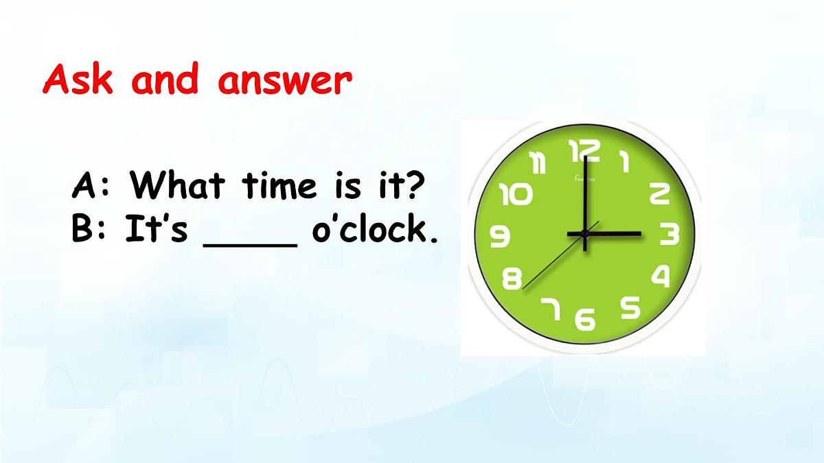 人教版PEP小学四年级英语教学课件《Unit 2 What time is it》Part A 第1课时第5页