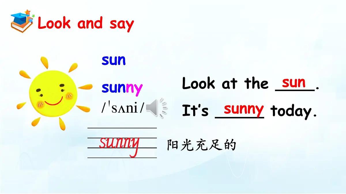 人教版PEP小学四年级英语教学课件《Unit 3 Weather》Part B 第1课时第6页