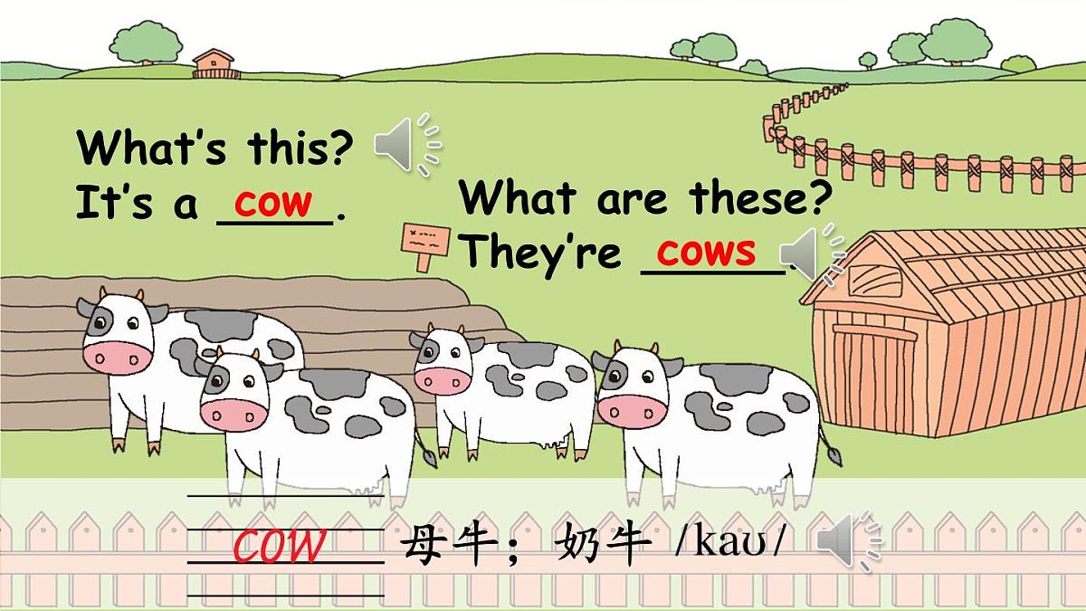 人教版PEP小学四年级英语教学课件《Unit 4 At the farm》Part B 第1课时第5页