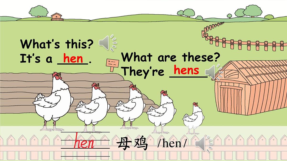 人教版PEP小学四年级英语教学课件《Unit 4 At the farm》Part B 第1课时第6页