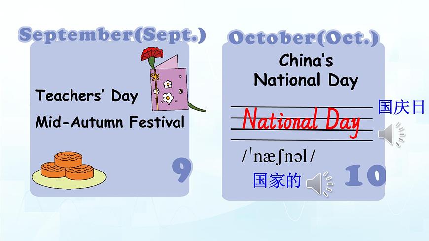 人教版PEP五年级英语下册教学课件《Unit 3 My school calendar》Part B 第1课时第8页