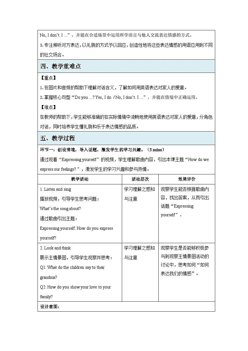 Unit 2 Expressing yourself Part B Let's talk 教案 英语人教PEP版（2024）三年级下册第2页