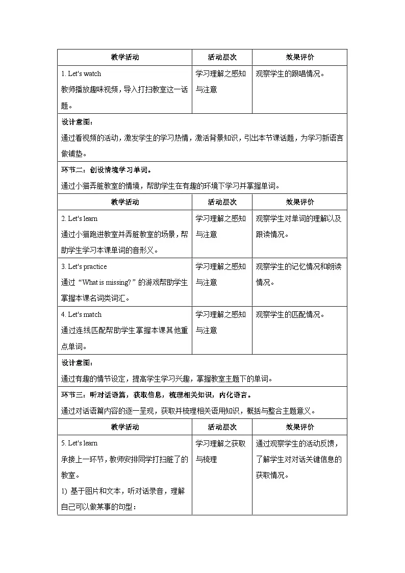 Unit 1 My classroom Lesson 2 教案 英语人教精通版（2024）三年级下册第2页