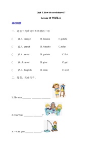 小学英语北京版（2024）五年级下册Unit 3 How do seeds travel? Lesson 10优秀随堂练习题