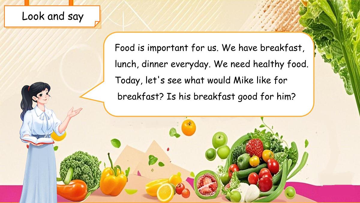 Unit 4 Healthy food Part A Let's talk 课件 小学英语人教PEP（2024）三年级下册第6页