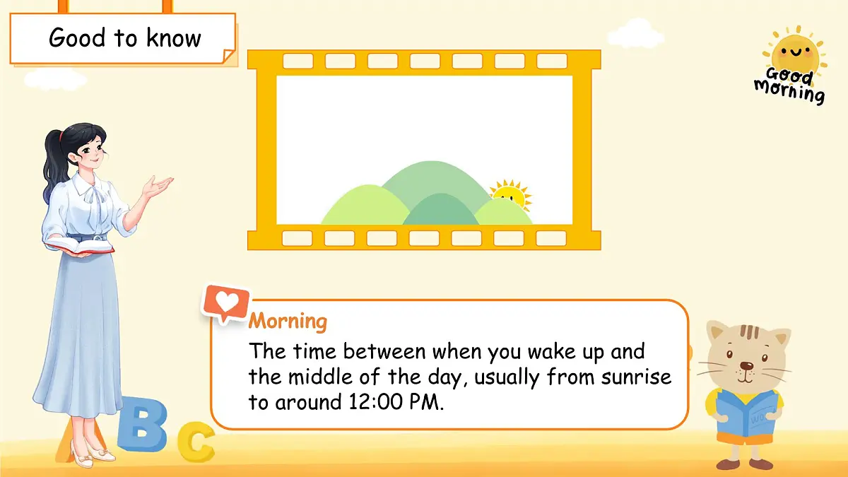 Unit 3 Lesson 1In the morning 课件 英语冀教版（2024）三年级下册第4页