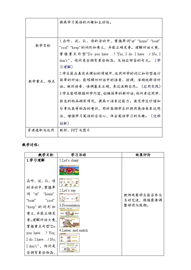 Unit5 Old toys A let's talk 教案 三年级英语下册 人教PEP版第2页