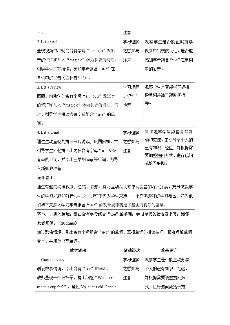 Unit 5 Old toys Part A Let's spell 教案 英语人教PEP版（2024）三年级下册第五单元第3页