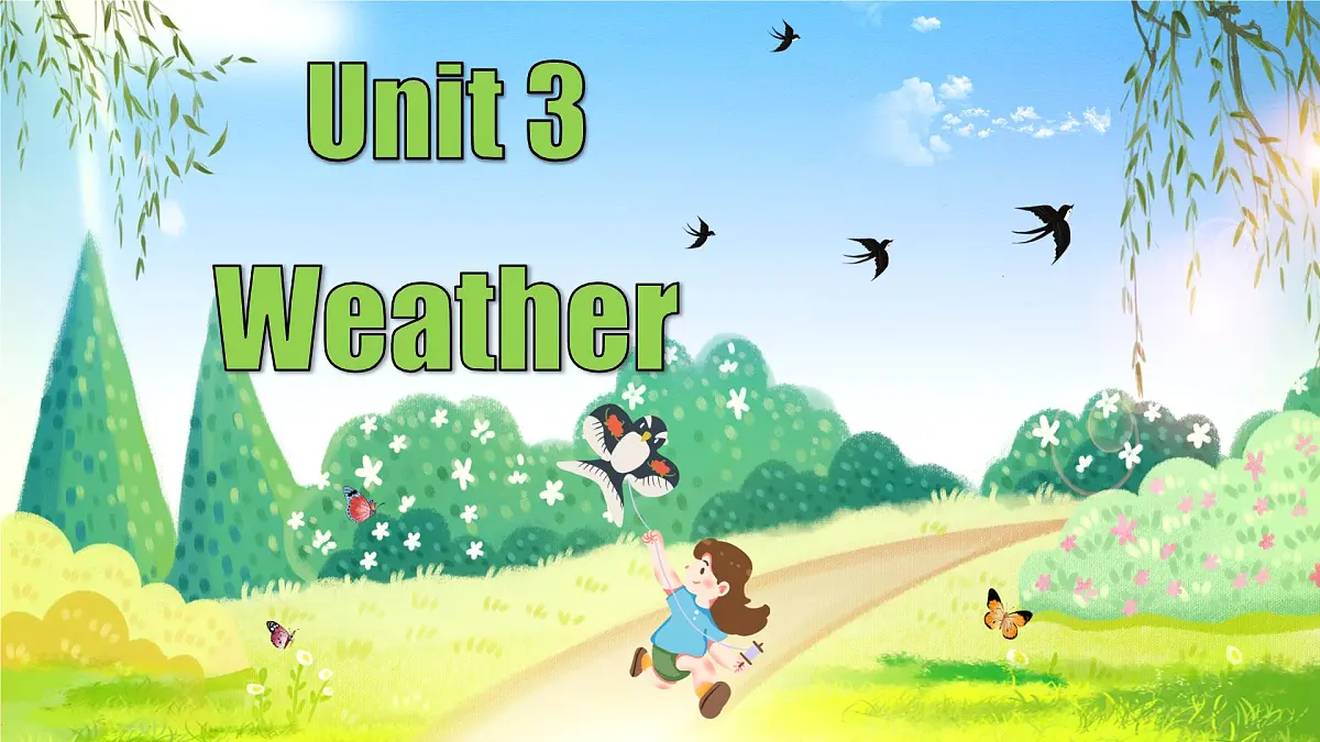 人教版四年级下册复习课件 Unit 3 weather第1页