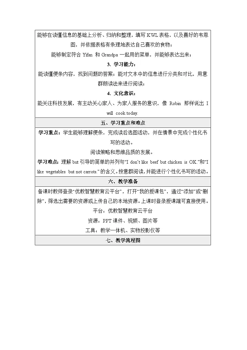 新人教PEP小学英语五上 Unit3_B_Read_and_write基于深度学习的教学设计第3页