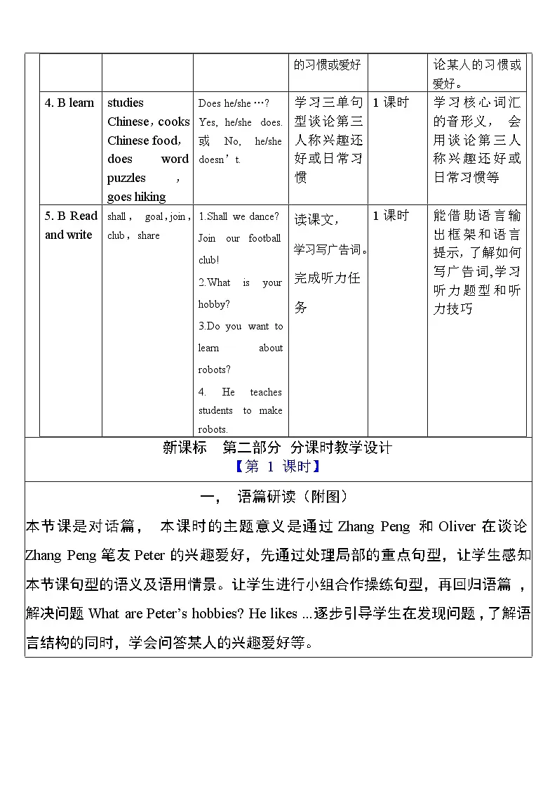 【单元整体教学设计】Unit 4 I have a pen pal PA Let's talk 教案第3页