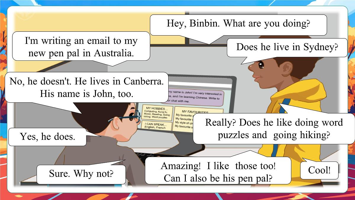 【公开课】Unit 4 I have a pen pal PB Let's learn 课件第4页