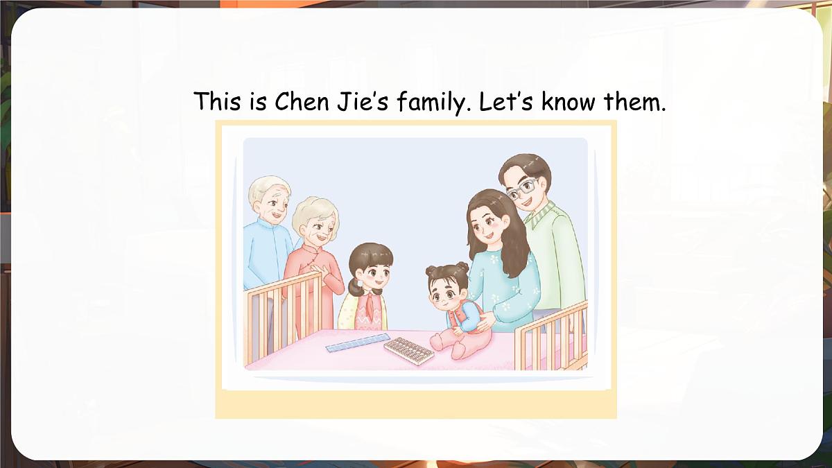 人教版PEP（2024）英语三年级上册 Unit 2 Different families Part A (2) Let's learn~Listen and chant（课件）第4页