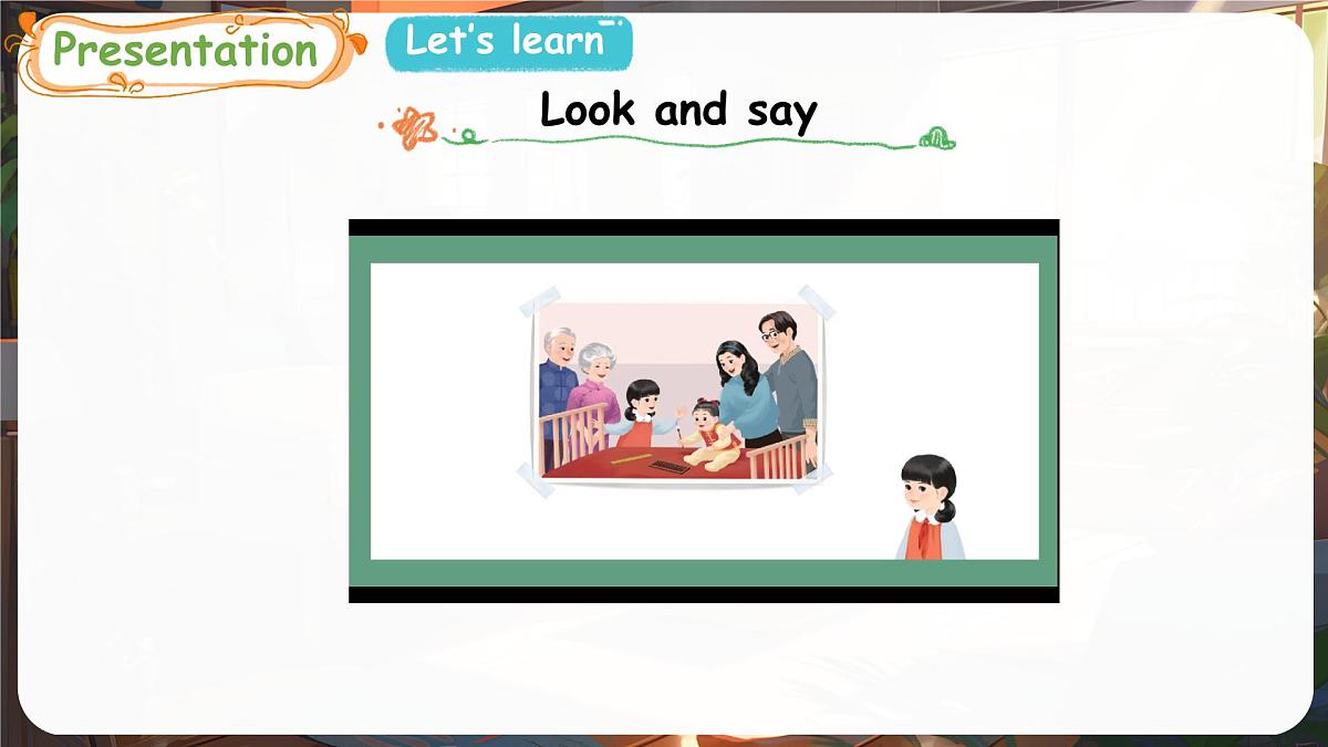 人教版PEP（2024）英语三年级上册 Unit 2 Different families Part A (2) Let's learn~Listen and chant（课件）第5页