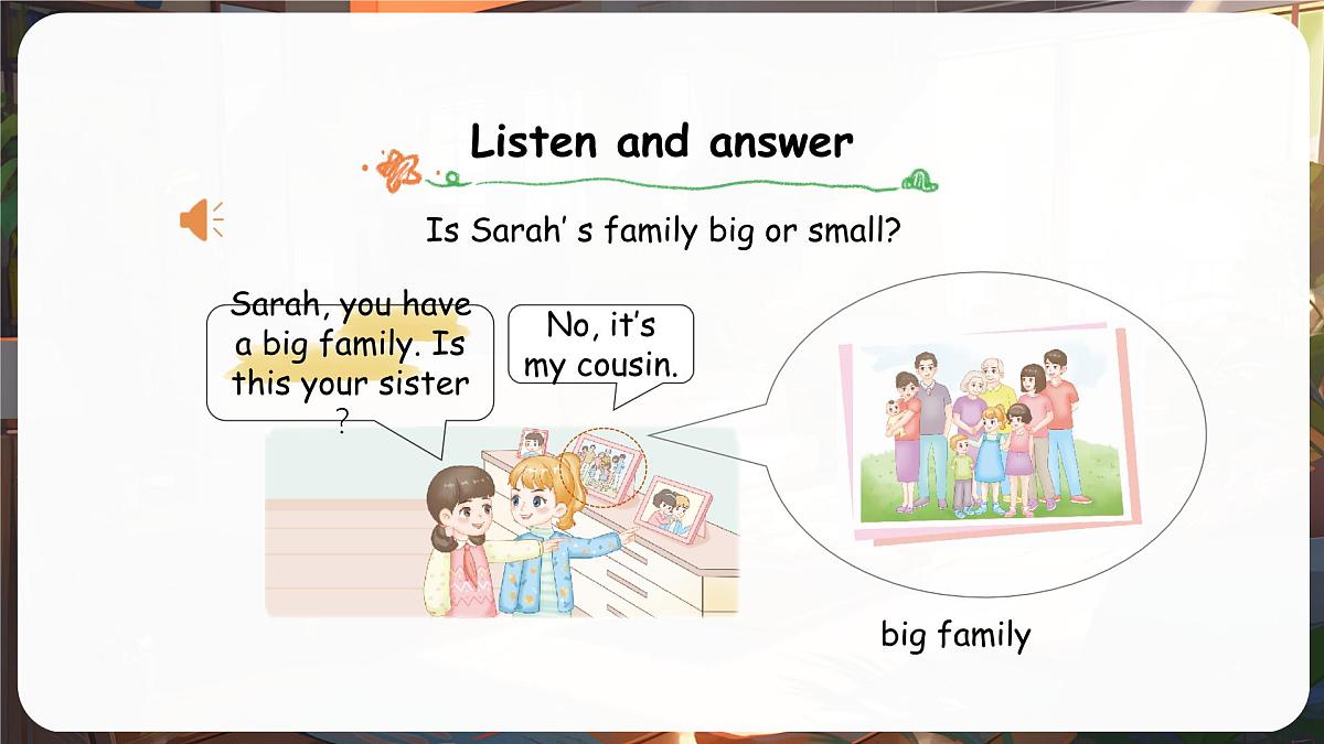 人教版PEP（2024）英语三年级上册 Unit 2 Different families Part B（1）Let’s talk ~ Ask and answer（课件）第6页
