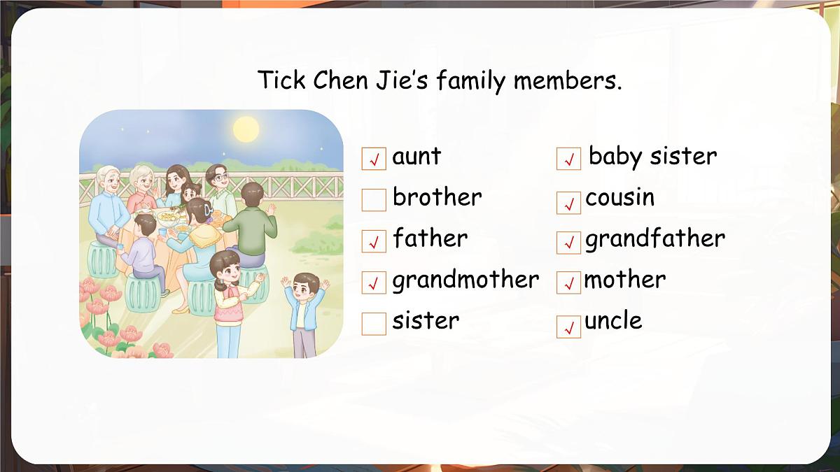 人教版PEP（2024）英语三年级上册 Unit 2 Different families Part B（3）Start to read（课件）第4页
